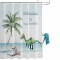 thumbnail image 2 of Shower Curtain for Bathroom Watercolor Palm Trees Green Dinosaur Waterproof Bath Curtains Shower Curtains with Hooks,Summer Seaside Bathroom Curtain Privacy Drapes for Bathtubs Toilet 36x72in, 2 of 9