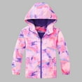 thumbnail image 5 of XXWXYD Girls Windproof Rain Jacket Soft𝖲hell Hooded Coat with Tie Dye Print 𝖶aterproof Hiking Outerwear Functional Lightweight Jacket for Outdoor Activities, 5 of 5