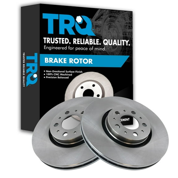 TRQ Front Brake Rotors Set Vented Fits Select 2008-2009 Volvo S60 2006 V70 2003-2014 XC90