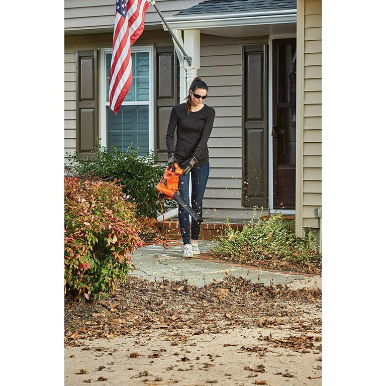 BLACK+DECKER Electric Leaf Blower, Leaf Vacuum and Mulcher 3 in 1, 250 mph  Airflow, 400 cfm Delivery Power, Reusable Bag Included, Corded (BEBL7000)
