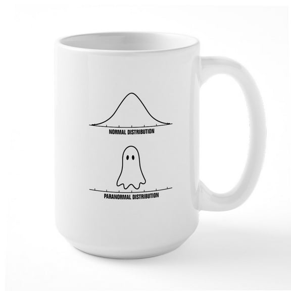 CafePress - Normal Vs Paranormal Distribution Mugs - 15 oz Ceramic Large White Novelty Mug