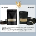 thumbnail image 2 of 5.9x8.6 Inches Kraft Paper Resealable Bags Zip Lock Black Stand up Snack Packing Zipper Pouch Bags with Matte Window and Tear Notch,Pack of 50 packaging bag Black, 2 of 5