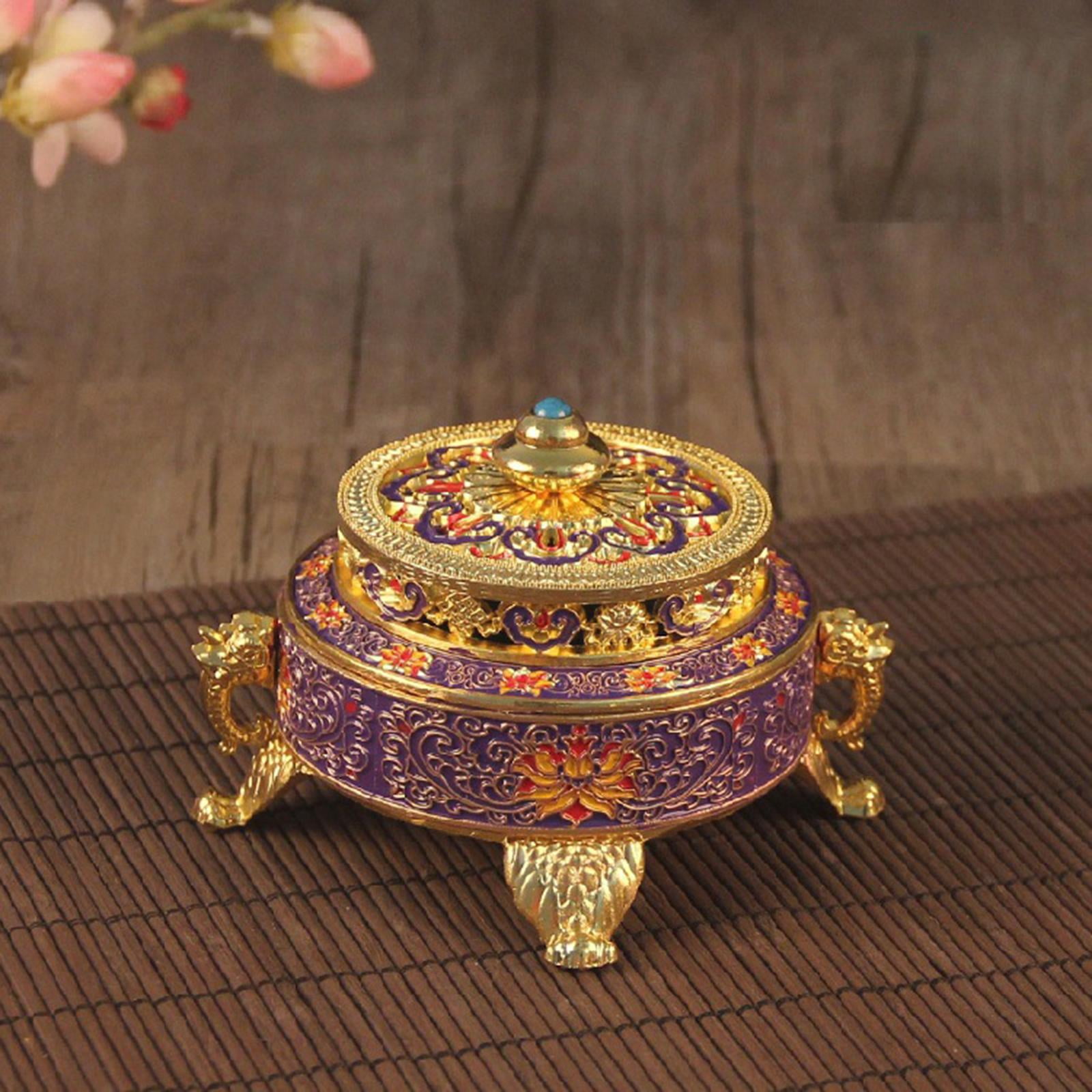 WLPZXP Enamel Tibetan Incense Burner Holder Censer Flower Decorative Table Centerpieces