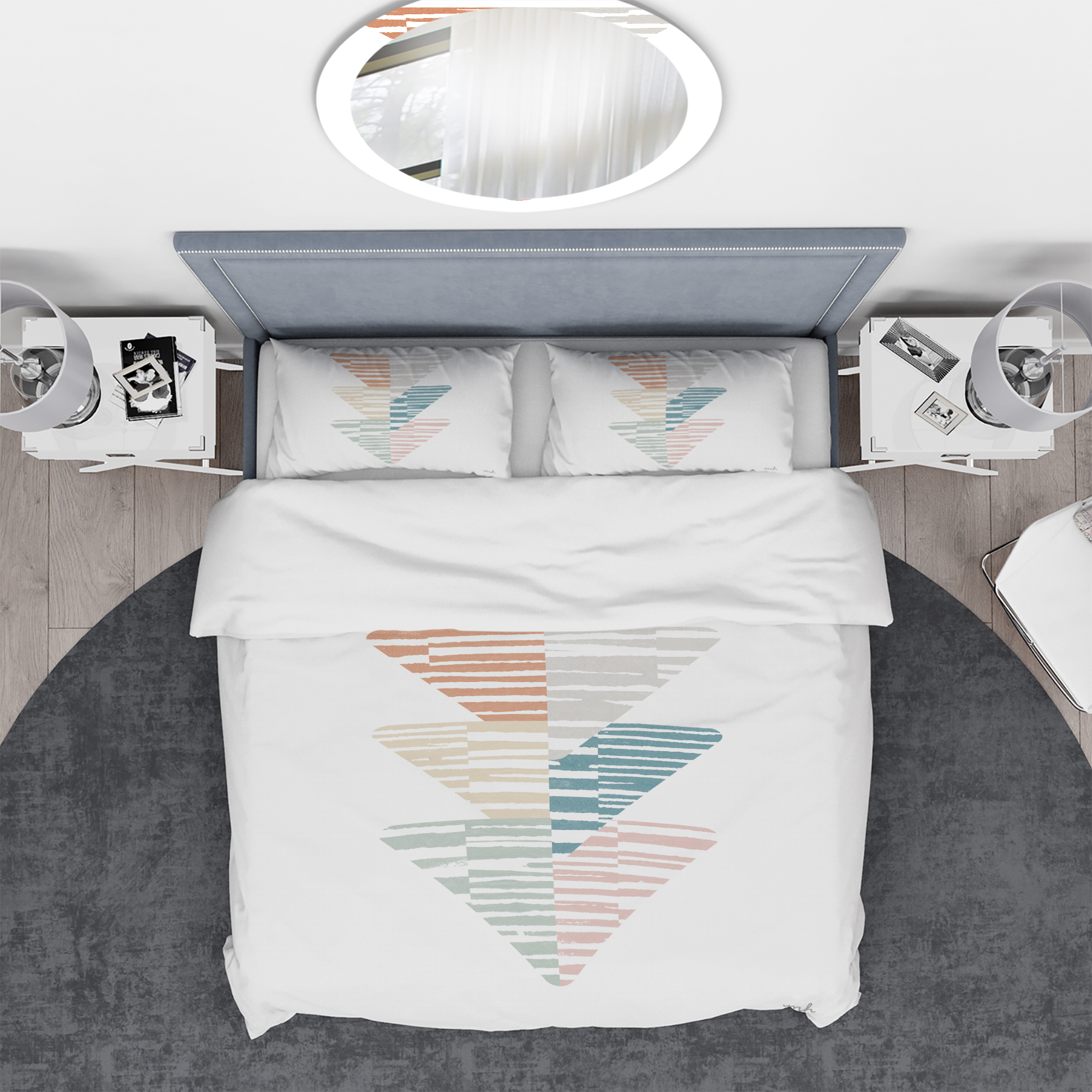 Designart 'Watercolor Geometric Triangle III' Geometric Duvet Cover Set