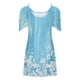 thumbnail image 4 of Puntoco Vestido Casual De Mujer Con Cuello Redondo Y Manga Corta Con Hombros Descubiertos, Vestido De Manga Corta Con Cuello Redondo, Azul L,Regalos Para Mujer Joven, 4 of 5