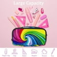 thumbnail image 4 of MUOOUM Pencil Case, Colorful Swirl Rainbow Large Capacity Pencil Pouch Stationery Pen Bag, 4 of 7