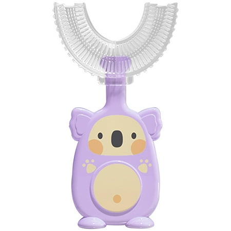 Toorise Manual Kids Toothbrush 360 Degree U Shape Toothbrush with Soft Head Cute Cartoon Kids Training Tooth Brush Whitening Massage Toothbrush for Children Kids 2-6 Years