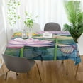 thumbnail image 6 of Lotus Painting Rectangle Tablecloth Waterproof Polyester Table Clothative Stain Resistant & Wrinkle Resistant Washable Table Cover for Dining Table/Party/Camping 54x57 Inch Decor Gift, 6 of 7