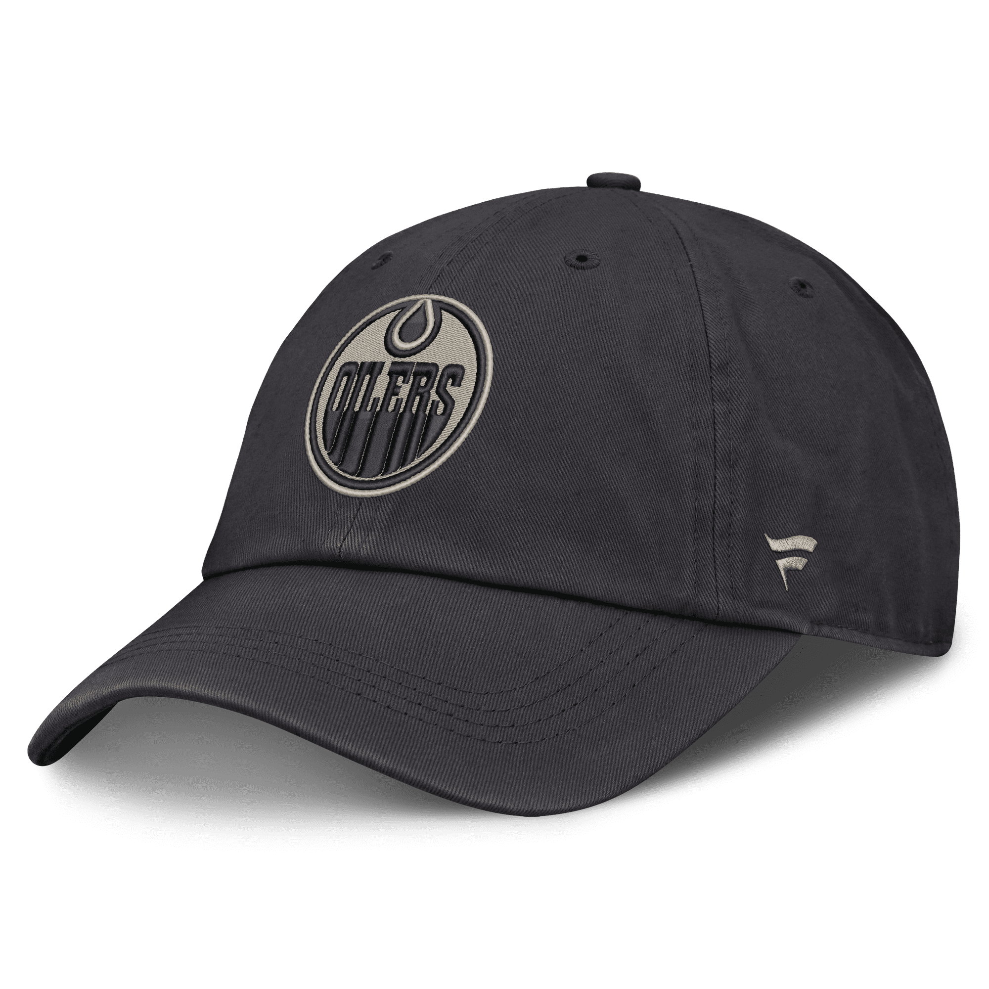Men's Fanatics Charcoal Edmonton Oilers Road Phantom Washed Adjustable Hat