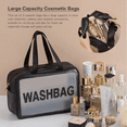 thumbnail image 2 of Portable Clear Toiletries Bag, Waterproof Toiletry Travel Bag,3 Pcs Travel Storage Carry Pouch for Travel Bathroom Men and Women(Black), 2 of 5