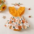 thumbnail image 3 of LAPAKIDS Newborn Baby Girl Clothes Cartoon Printed Bodysuit Romper with Headband 9-12 Months, 3 of 6