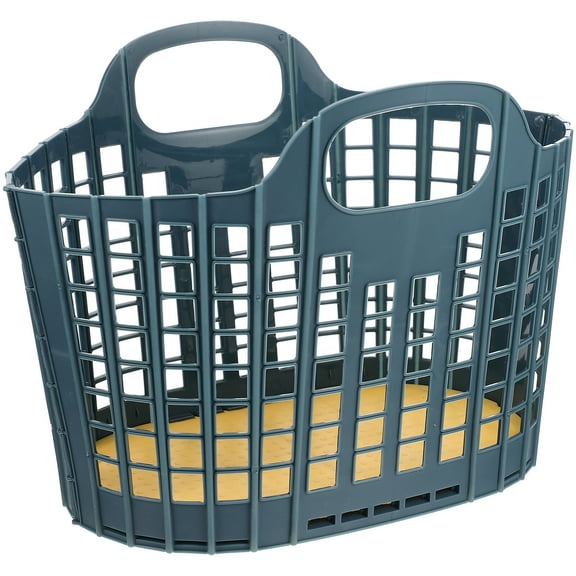 LABSERRON Blue Plastic Foldable Hand Basket For Home Use Shopping 1Pcs 11.2X8.1X5.5In