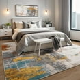 thumbnail image 4 of Lochas Modern Vintage Abstract Rug Fluffy Area Rugs Soft Carpet for Living Room Bedroom Home Decor,6'x9',Gray, 4 of 7