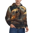 thumbnail image 2 of Salouo Adorable Otter Pair Hug Pattern Men's Fall Hoodie Sweatshirt,Sport Hoodie with Pockets for Men Pullover Casual Hooded Sweatshirt-Medium, 2 of 7
