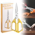 thumbnail image 1 of WHEANG Multifunctional Stainless Kitchen Shears Scissors All Purpose Shear Silver Meat Dishwasher Poultry Japanese Cooking Scissor For Chicken, 1 of 9
