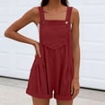 thumbnail image 2 of Women's Solid Color Sleeveless Jumpsuit Romper Mid Rise Relaxed Fit with Functional Pockets Perfect for Casual Outings Summer Vacations or Daily Wear Versatile JASKFLY Wine M, 2 of 8