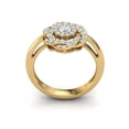 thumbnail image 3 of Not Enhanced 1ct Round Cut Diamond Prong Modern Cluster Bridal Fancy Ring Anniversary Band Solid 18K Gold FG VS2, 3 of 3