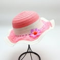 thumbnail image 2 of Posijego Little Girls Summer Straw Hat for Toddler Girls Wide Brim Sun Hat Beach Vacation Outdoor Casual Cute Hat, 2 of 3