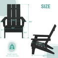 thumbnail image 6 of Sonerlic 1 Peak Folding Outdoor Patio Adirondack Chair Wide Armrest for Lawn and Beach,Black, 6 of 8