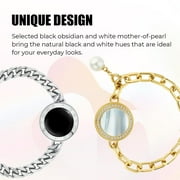 TOTWOO Touch Bracelets for Couples, Vibration & Light up for Love Couples(Silver+Silver) Long Distance Relationship Gifts for Girlfriend