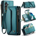thumbnail image 1 of Funda tipo cartera para Samsung Galaxy A16 con bloqueo RFID, tarjetero, cremallera y ranura para billetes, correa de hombro magnética de piel sintética suave para Samsung Galaxy A16, 1 of 10