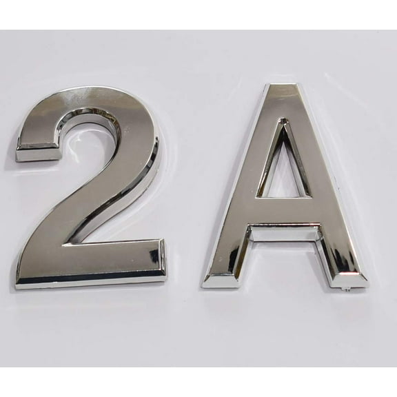 Apartment Number 2A Sign/Mailbox Number Sign, Door Number Sign. Letter C (Silver,3D, Size 2.75 x 1.75, Comes with Double Sided Tape)- The Maple line