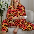 thumbnail image 5 of Xecao Flying Black Bat Print Women Pajamas Set Soft Sleepwear Pjs long Sleeve Button Down Nightwear with Long Pants, 5 of 6