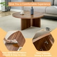 thumbnail image 5 of TesNus 31.5 Inch Wooden Round Coffee Table Walnut Modern Center Table for Living Room Office and Small Space, 5 of 7