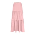thumbnail image 7 of FengLS Women's Summer Midi Skirt Tiered Flowy High Waist Maxi Skirt Casual Solid Color A-Line Ankle Length Skirt, 7 of 7