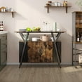 thumbnail image 2 of Bestier 47" Kitchen Island with Storage Cabinet Buffet Table Sideboard with Adjustable Shelves, Rustic, 2 of 11