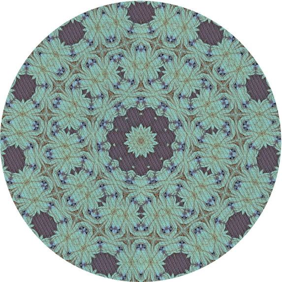 Ahgly Company Machine Washable Indoor Round Transitional Dim Gray Area Rugs, 6' Round