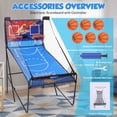 thumbnail image 2 of iYofe Basketball Arcade Game Indoor, Arcade Basketball Hoop 8 Game Modes, Electronic Basketball Shooting Machine, Foldable Frame, 6 Balls, Air Pump, Led Scoreboard, for Youth and Adults, 2 of 8