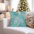 thumbnail image 4 of Ethan Taylor Abstract Throw Pillow Soft Cushion Cover 'Cyan Gold Geode Crystal Dream Crystals Geode Modern Marble Agate' Fractal Pattern Decorative Square Accent Pillow Case, 16x16 Inches, Blue, Gold, 4 of 5