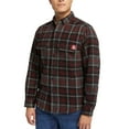 thumbnail image 2 of Wolverine Glacier Heavyweight Long Sleeve Flannel Shirt Men Midnight Black Plaid, 2 of 5
