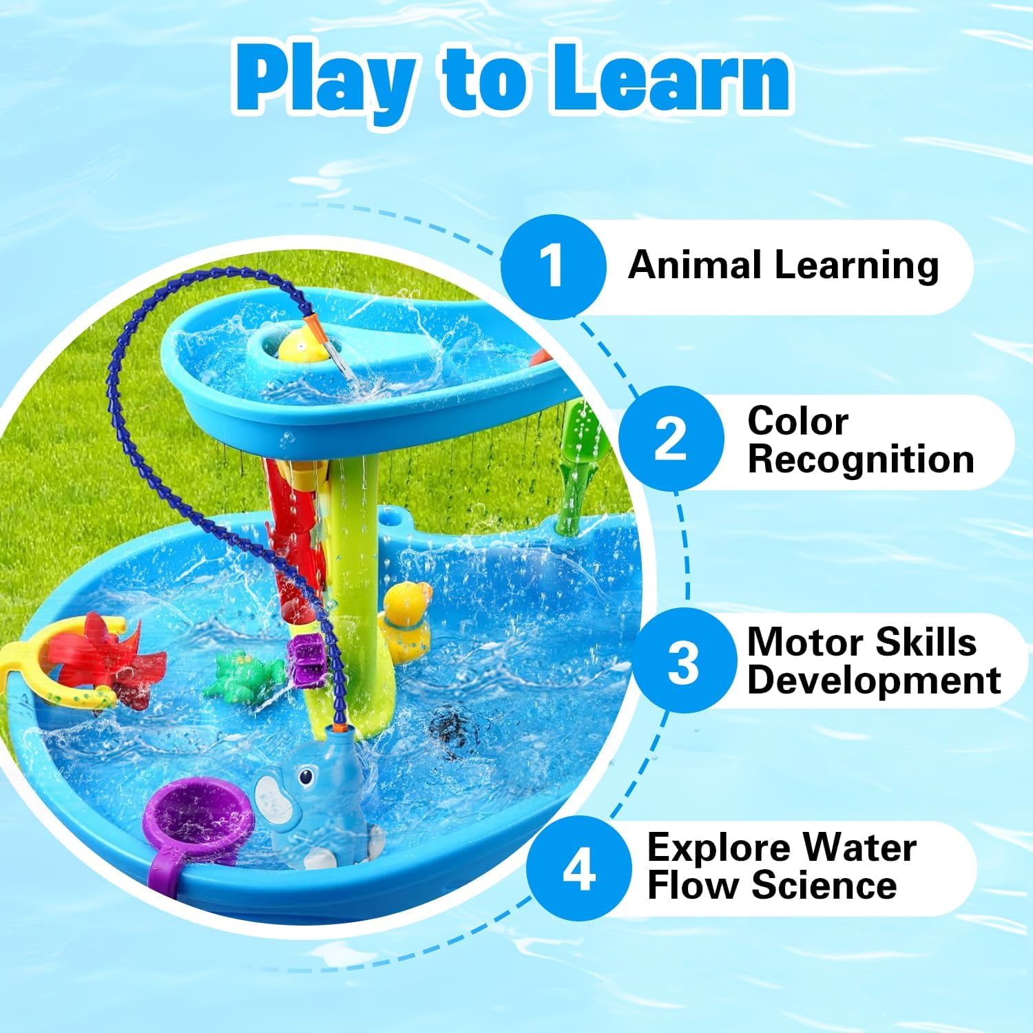 Water Table Pump, Battery Powered Water Pump for Water Table,Water Table Accessories for Kids Toddlers, Summer Outdoor Splash Water Play Table Toys
