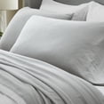 thumbnail image 4 of Superior Chloe 100% Cotton Percale Linen Texture Bed Sheet Set, King, Silver, 4 of 12