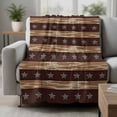 thumbnail image 2 of Star Vintage Blanket Soft Cozy Warm Twin Blanket for Bed, Plush Fuzzy Flannel Fleece Blankets for Sofa, Western Country Stars Brown Wooden Throw Blankets for Couch, Gifts for Men, 60"x80", 2 of 9