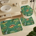 thumbnail image 6 of Teens Dinosaurs Creative Bathroom Shower Curtain Set Cartoon Colorful Jungle Animals Dinosaurs Non Slip Waterproof Bath Mat Toilet Mat Rugs,72" W x 72" L, 6 of 8