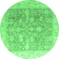 thumbnail image 1 of Ahgly Company Indoor Round Oriental Emerald Green Traditional Area Rugs, 4' Round, 1 of 4