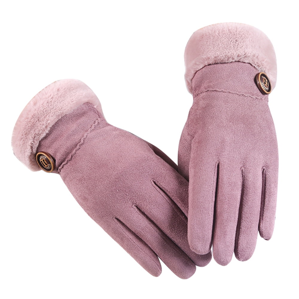 Yomiafy Winter Gloves For Women Windproof Warm Plus Velvet Gloves Ladies Outdoor Sport Warm Mittens 