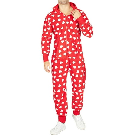 

Sunisery Couples Matching Christmas Pajamas Jumpsuit Hoodie Onesie Cute Union Suit Full Zipper Romper Sleepwear