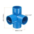 thumbnail image 2 of Uxcell Fitting 1-1/2" 4 Ways Connector Furniture Build Grade Pipe Coupling, Blue, 2 of 7