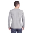 thumbnail image 4 of Gildan Softstyle Cotton with Long Sleeve T-Shirt, Crewneck Rib Collar Sport Grey Tee, L, 4 of 5