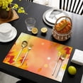 thumbnail image 5 of Sets de Table en Lin Feuille d'Érable d'Automne 4 Pcs Récolte de l'Action de Grâce Automne Antidérapants 12 X 18 Pouces Décor Rustique de Ferme Saisonnier pour Cuisine, 5 of 5