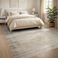 thumbnail image 3 of ODIKA 8'x10' Ultra-Soft Area Rug, Beige Distressed Tan Vintage Decorative Covering Neutral Oatmeal None Washable, Bare feet friendly, Silk-Touch for Bedroom, Under Sectional, 3 of 7