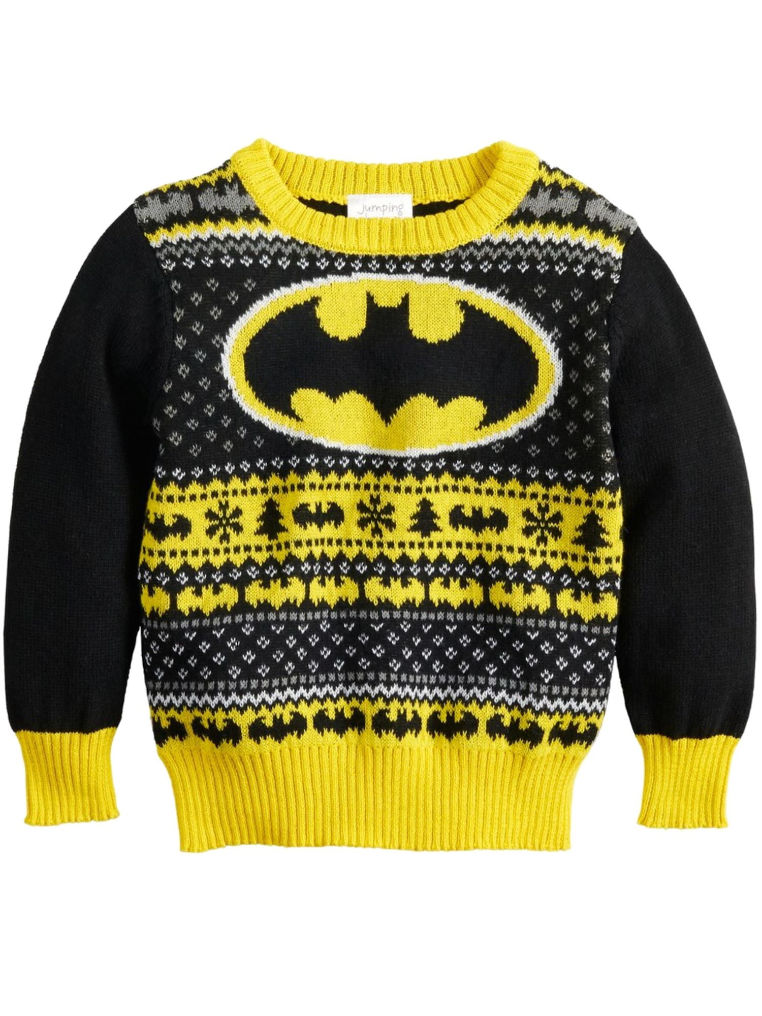 Batman DC Comics Toddler Boys Bat Symbol Christmas Holiday Knit Sweater 3T  