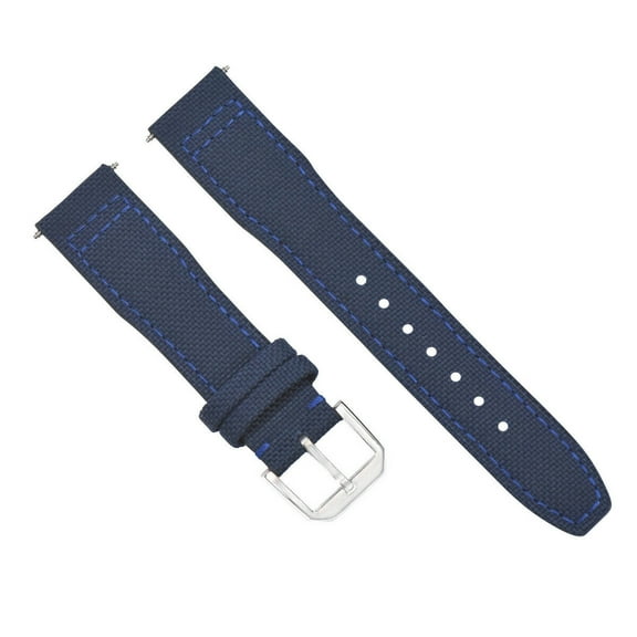 22MM CANVAS LEATHER WATCH BAND STRAP  FOR IWC PILOT TOP GUN PORTUGUESE BLUE