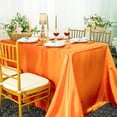 thumbnail image 1 of Wedding Linens Inc. 90" x 132" Satin Seamless Rectangular Table Cover Linen Tablecloth - Tangerine, 1 of 1