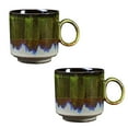 thumbnail image 1 of Ceramic Coffee Mug Rough Pottery Tea Cup 150ML 2Pcs Large Handle Creative Retro Dinnerware Mug, 1 of 12