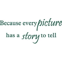 Green 34" x 14" Decaltor Because Every Picture Has a Story to Tell Removable Quotes Sayings Words Art Decor Lettering Vinyl Wall Art Inspirational Uplifting